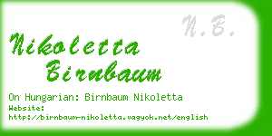 nikoletta birnbaum business card